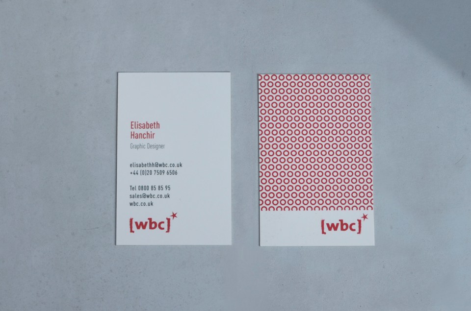 business card content